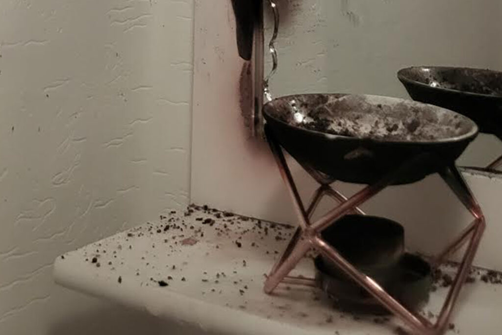 customers burner fire caused by 8 hour tealight