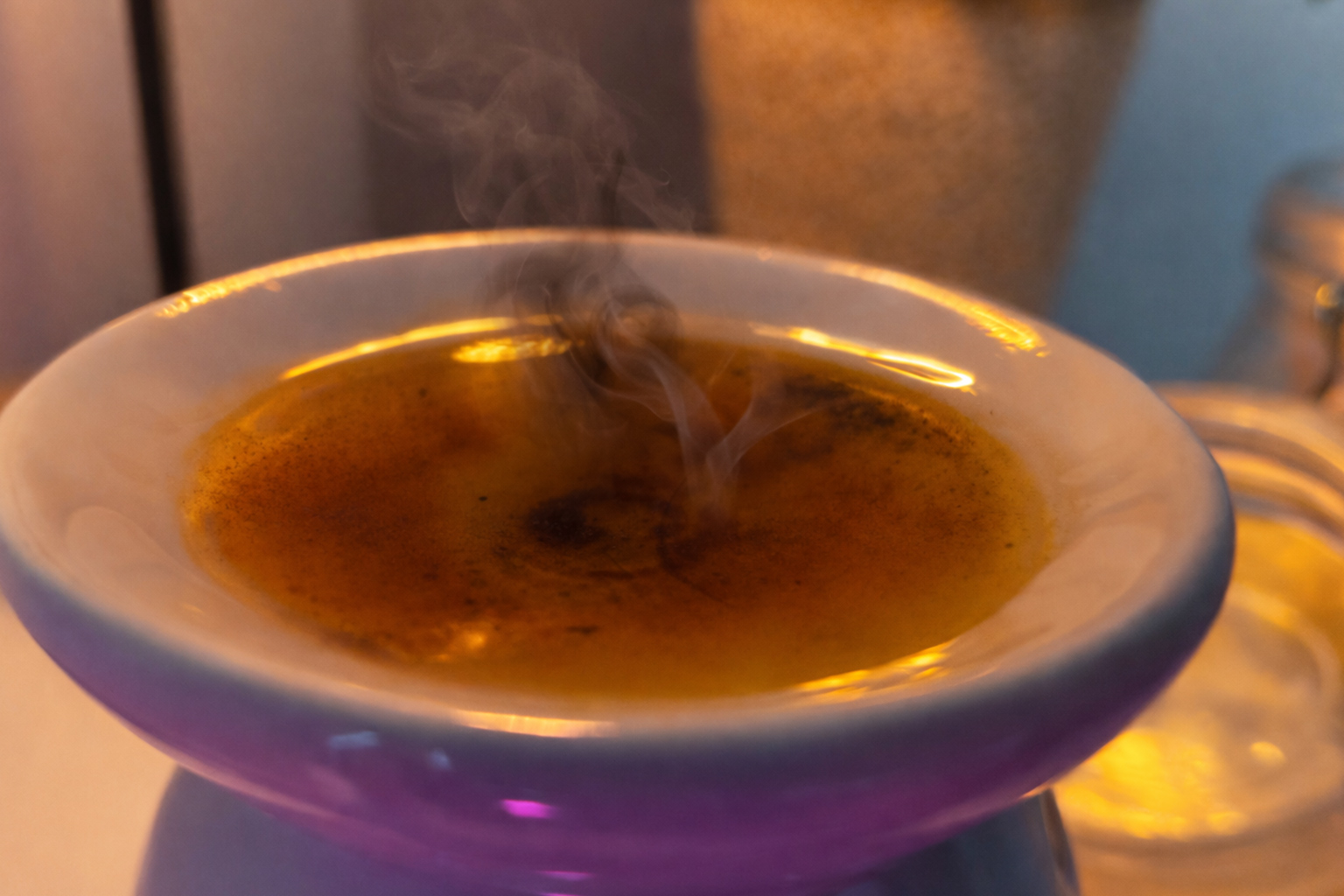 wax melt burner smoking fire risk - smoke emerging from overheating melted wax melt